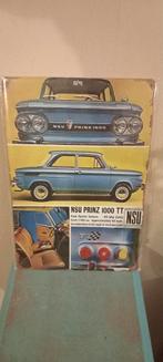 Nieuw Blikken Bord NSU Prinz 1000 TT 20x30 cm, Ophalen of Verzenden, Nieuw, Auto's