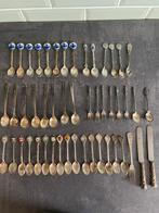 94 diverse oude (verzilverde) theelepeltjes zie omschrijving, Ophalen, Gebruikt, Overige materialen, Los bestek