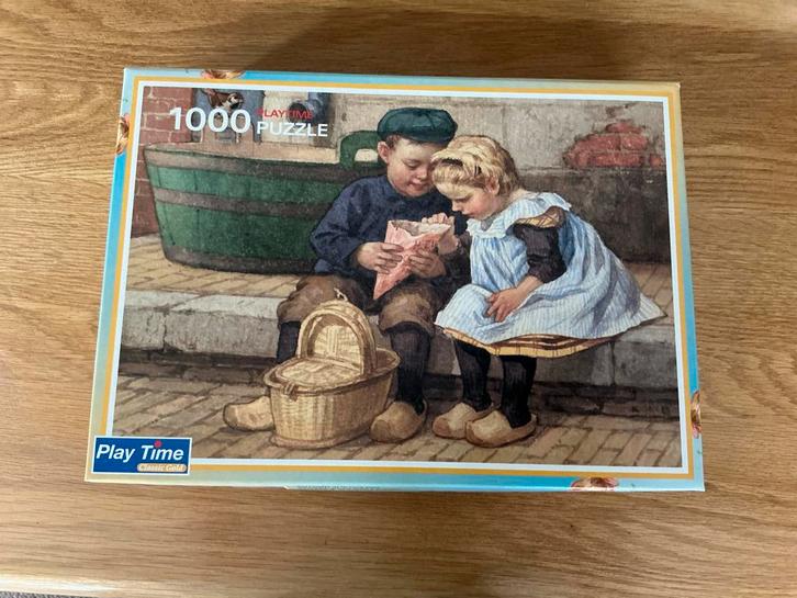Play Time Classic Gold Puzzel - 1000 Stukjes, Hobby en Vrije tijd, Denksport en Puzzels, Zo goed als nieuw, Legpuzzel, 500 t/m 1500 stukjes
