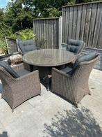 Mooie tuinset Madrid Ash Grey uit de collectie van Denza, Ophalen, 6 zitplaatsen, Zo goed als nieuw, Wicker