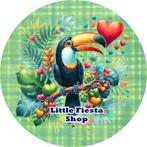 L289 luxe icing tucan 20cm eetbare taart plaat print, Ophalen of Verzenden, Nieuw, Taarten, Versiering