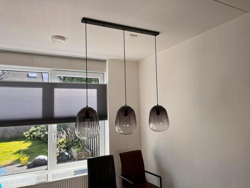 Moderne hanglamp , staande lamp en  tafellamp, Huis en Inrichting, Lampen | Hanglampen, Zo goed als nieuw, 50 tot 75 cm, Glas