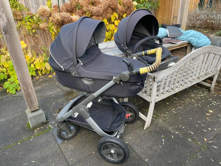 Stokke Trailz kinderwagen – reiswieg + zitje – extra’s, Kinderen en Baby's, Kinderwagens en Combinaties, Zo goed als nieuw, Overige merken