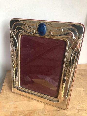 Art Deco Sterling zilveren Fotolijst met Lapis edelsteen beschikbaar voor biedingen