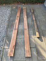 Bangkirai hardhouten 12x planken en 4x balken, Gebruikt, 25 tot 50 mm, Ophalen of Verzenden, 200 tot 250 cm