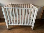 Bopita box wit 100x80cm + wieltjes, incl. Boxkleed en Boxzak, Kinderen en Baby's, Ophalen, Zo goed als nieuw, Rechthoekig, In hoogte verstelbaar