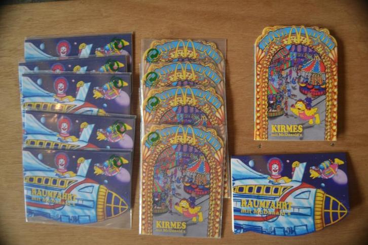 11 x McDonald's Sticker boekje jaren 90 Ruimtevaart / kermis, Verzamelen, Stickers, Zo goed als nieuw, Overige typen, Verzenden