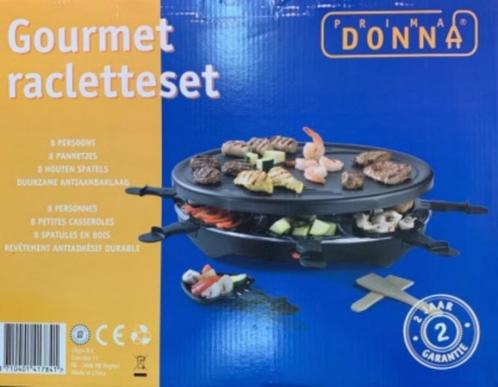 Prima Donna gourmet en raclette set, Witgoed en Apparatuur, Gourmetstellen, Refurbished, 8 personen of meer, Ophalen