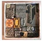 Korting Doos met drukkerij letters/logo’s, div.Technieken, Antiek en Kunst, Curiosa en Brocante, Ophalen of Verzenden
