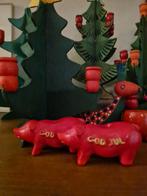 Vintage zweedse kerst jul varkens, kandelaars varkentjes, Diversen, Kerst, Ophalen of Verzenden