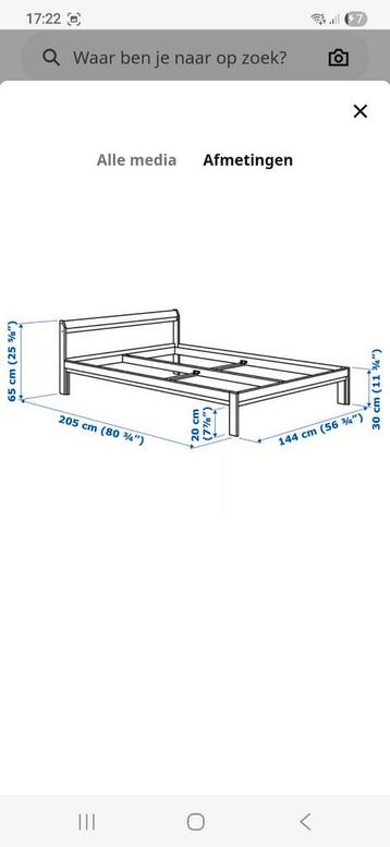 Bedframe 140x200 met lattenbodem - afbeelding 2