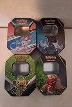 4 hele mooie unieke pokemon blikken in gebruikte staat!!, Ophalen of Verzenden, Gebruikt, Overige typen