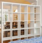 Witte boekenkast - roomdivider met 25 Vakken, Ophalen, Gebruikt