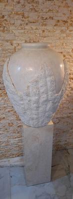 Grote Vintage Mactan Steen Tessellated Vaas met zuil, Huis en Inrichting, Ophalen of Verzenden, Overige kleuren, Aardewerk of Porselein