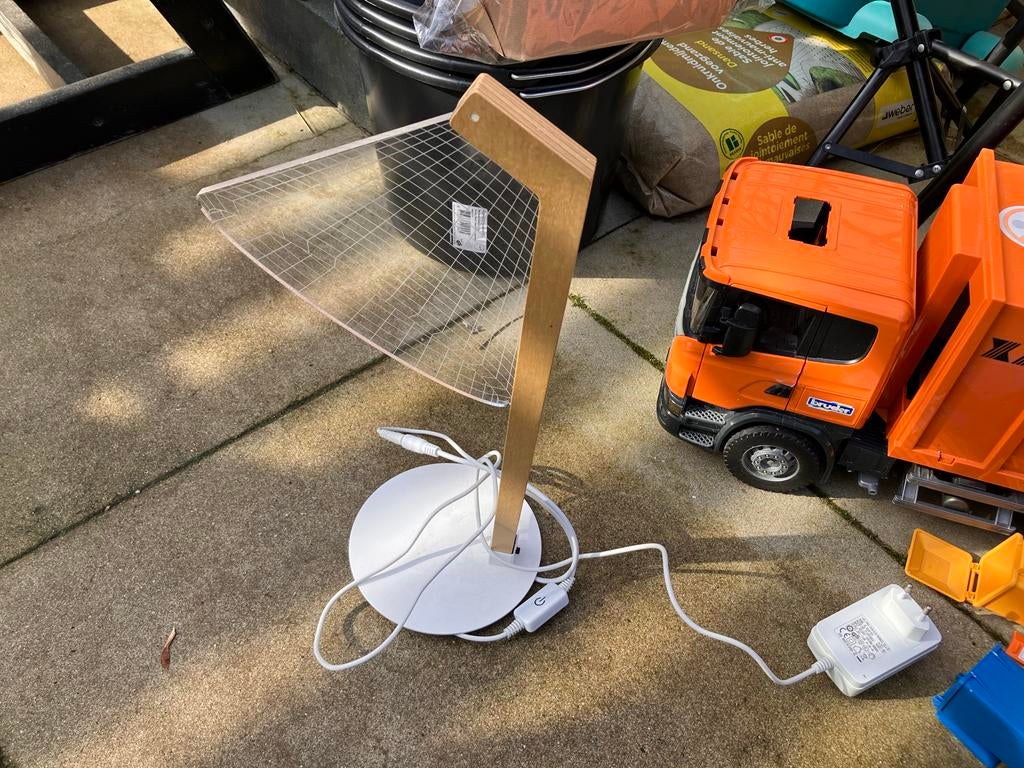 Bulbing 3D dimbare led Tafellamp met Houten Accent, Ophalen of Verzenden, Zo goed als nieuw, Hout, Minder dan 50 cm