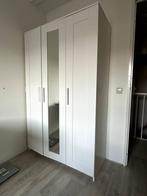 IKEA White Brimnes Wardrobe with 3 doors, Ophalen, 100 tot 150 cm, Glas, Met hangruimte