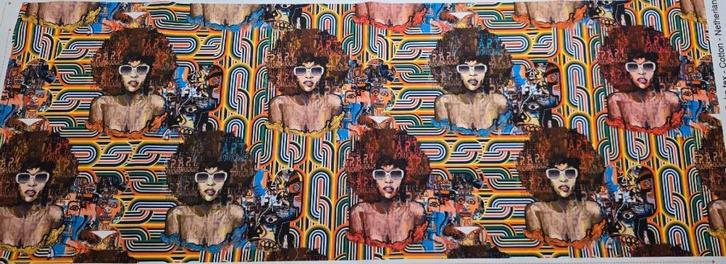 paneel canvas stenzo afro, Hobby en Vrije tijd, Stoffen en Lappen, Nieuw, Katoen, 30 tot 120 cm, 30 tot 200 cm, Overige kleuren