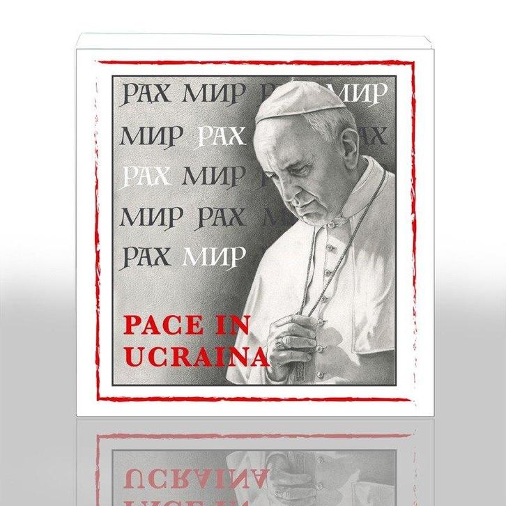 Penning Vrede in Oekraïne - Vaticaan 2022 - BU - Zilver, Postzegels en Munten, Penningen en Medailles, Overige materialen, Buitenland