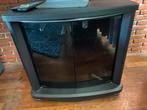 Televisie/stereo kastje met zwart glazen deurtjes, Ophalen, Zo goed als nieuw, 25 tot 50 cm, Minder dan 100 cm