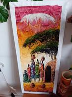 Afrikaans acryl verf schilderij., Antiek en Kunst, Kunst | Schilderijen | Abstract, Ophalen of Verzenden
