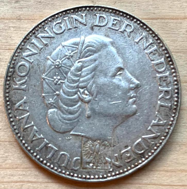 Nederland 2-1/2 Gulden 1959 Juliana Rijksdaalder met klop, Postzegels en Munten, Munten | Nederland, 2½ gulden, Koningin Juliana