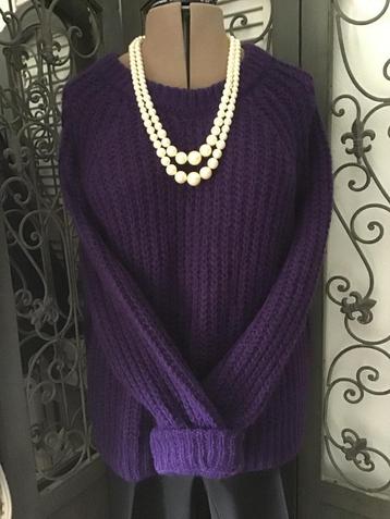 SMITH&SOUL’ GROF GEBREIDE TRUI MET WOL DARK PURPLE XL NIEUW beschikbaar voor biedingen