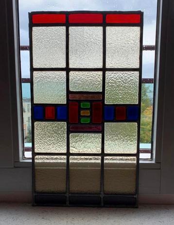 Art Deco glas in lood voorzetraam Amsterdamse School beschikbaar voor biedingen