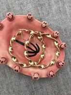 Gouden wokkels creolen oorbellen hoops 14 karaat goud 585, Sieraden, Tassen en Uiterlijk, Oorbellen, Ophalen of Verzenden, Goud