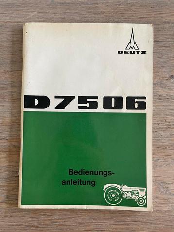 Deutz D75 06 tractor bedieningshandleiding beschikbaar voor biedingen