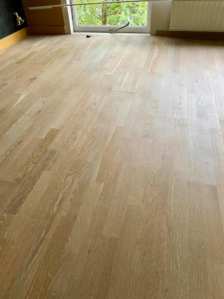 Eiken vloer, Huis en Inrichting, Stoffering | Vloerbedekking, Gebruikt, Parket, Wit, Bruin, 25 tot 50 m², Ophalen of Verzenden