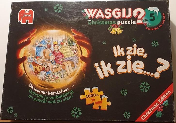 WASGIJ CHRISTMAS 5 "De warme kerstsfeer", Hobby en Vrije tijd, Denksport en Puzzels, Gebruikt, Legpuzzel, 500 t/m 1500 stukjes