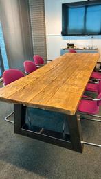 Gave robuuste tafel met stalen poten, Ophalen, Gebruikt, Eikenhout, 200 cm of meer
