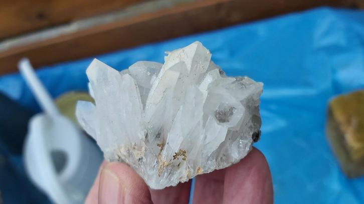 D30-17 Kwarts punten Madan Bulgarije collectie verzameling, Verzamelen, Mineralen en Fossielen, Mineraal, Ophalen of Verzenden