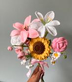 gehaakte 8 bloem Lelies Zonnebloem pioen ea roze geel ZOMER, Verzenden, Nieuw, Haken, Overige typen