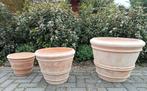 Mooie grote hardgebakken terracotta potten coni in 3 maten., Tuin en Terras, Bloempotten, Ophalen, Rond, Nieuw, Tuin
