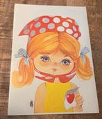 Portret meisje met hoofddoekje met stippen - Will Berg, Verzamelen, Ansichtkaarten | Themakaarten, Verzenden, 1960 tot 1980, Ongelopen