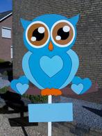 babybordverhuur westervoort uil blauw geboorteborden, Ophalen, Nieuw, Geboortebord