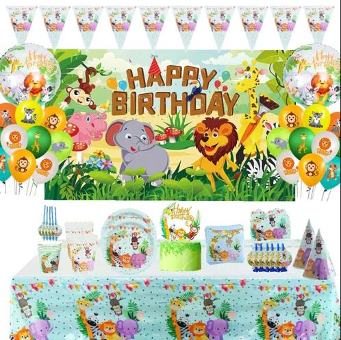Safari jungle dierentuin verjaardag versieringen, Hobby en Vrije tijd, Feestartikelen, Nieuw, Versiering, Verjaardag, Ophalen