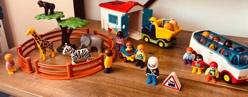 Grote set 123 Playmobil! Dierentuin, autobus, werkman garage, Kinderen en Baby's, Speelgoed | Playmobil, Gebruikt, Complete set
