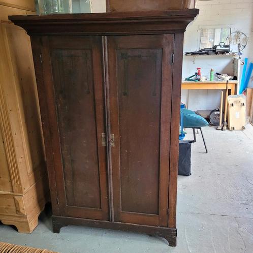 Brocante vintage oude tweedeurskast servieskast keukenkast, Antiek en Kunst, Curiosa en Brocante, Ophalen