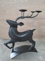 Metalen hert,kandelaar hert,kerst,decoratie,rendier, Ophalen of Verzenden, Gebruikt