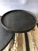 Salontafel set hout met bronzen stalen poten, Huis en Inrichting, Tafels | Salontafels, Ophalen, ., 50 tot 100 cm, .