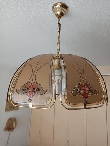 Vintage hanglamp en 2 wandlampjes beschikbaar voor biedingen