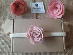 Baby Haarband 12 cm met vilten roos oud roze, Ophalen of Verzenden, Nieuw