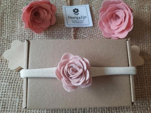 Baby Haarband 12 cm met vilten roos oud roze, Kinderen en Baby's, Babymode-accessoires, Nieuw, Ophalen of Verzenden