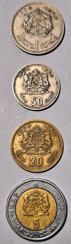 4 Marokkaanse munten 1974 - 1987 Hassan II., Ophalen of Verzenden