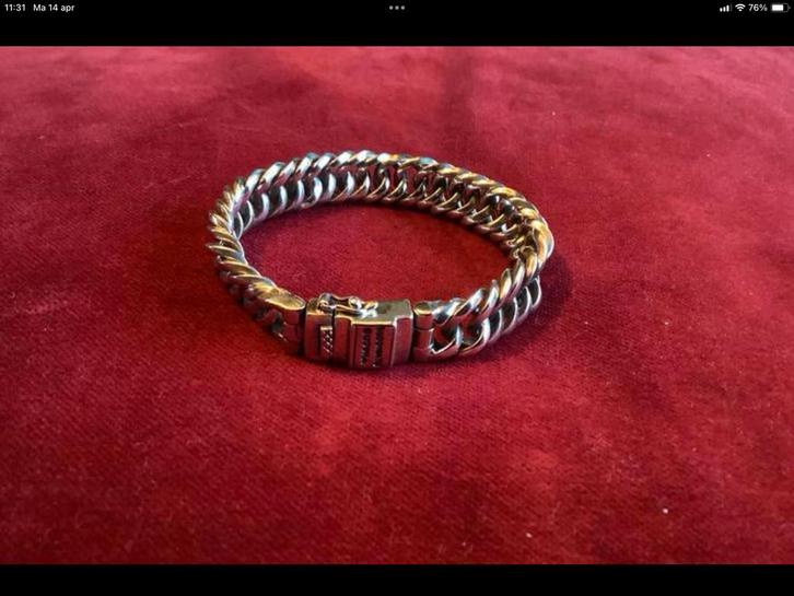Buddha to buddha armband Chain XS” zo goed als nieuw, Sieraden, Tassen en Uiterlijk, Armbanden, Zo goed als nieuw, Zilver, Ophalen of Verzenden
