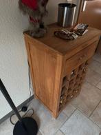 Teakhouten wijnkast met lade - 20 flessen, Huis en Inrichting, Woonaccessoires | Wijnrekken, Ophalen, Zo goed als nieuw, Hout