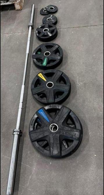 107,5kg Olympische Rubberen Lifemaxx Gewichten, Barbell beschikbaar voor biedingen