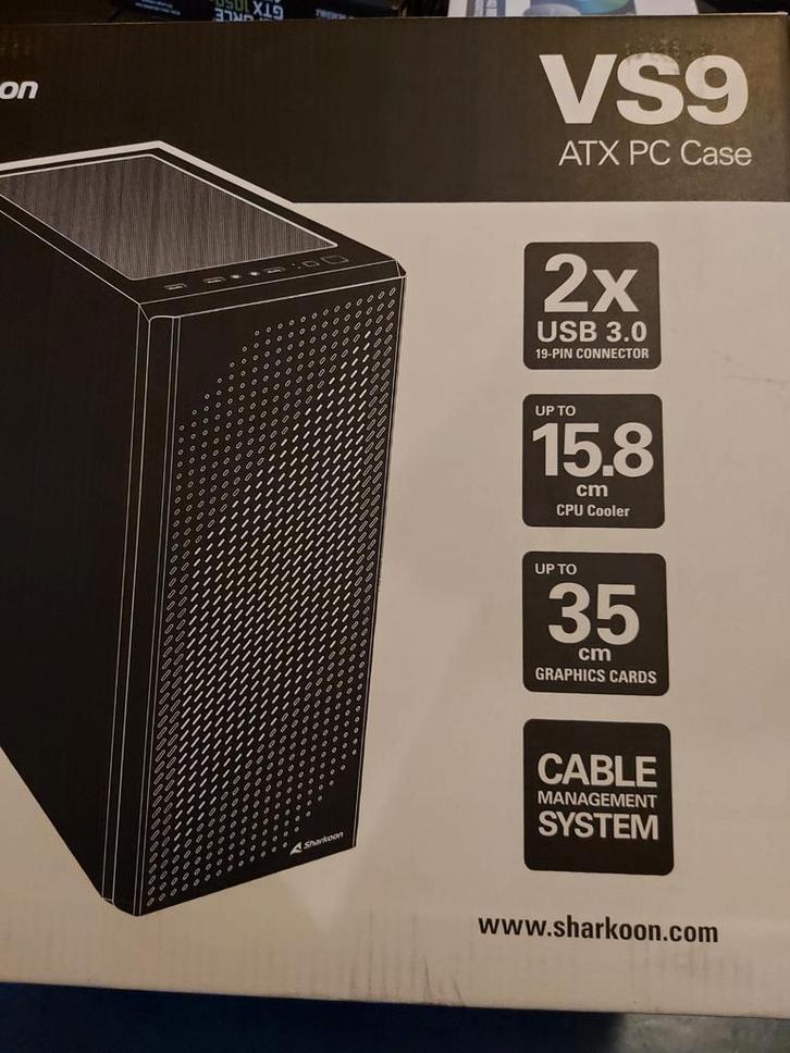 Sharkoon VS9 ATX PC Behuizing - Nieuw, Computers en Software, Computerbehuizingen, Nieuw, Ophalen